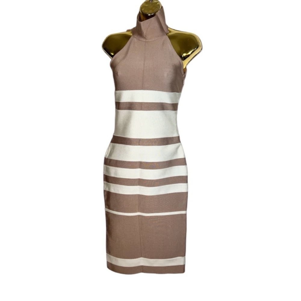 Loreta women’s striped bandage cocktail dress size S Nwt fitted midi